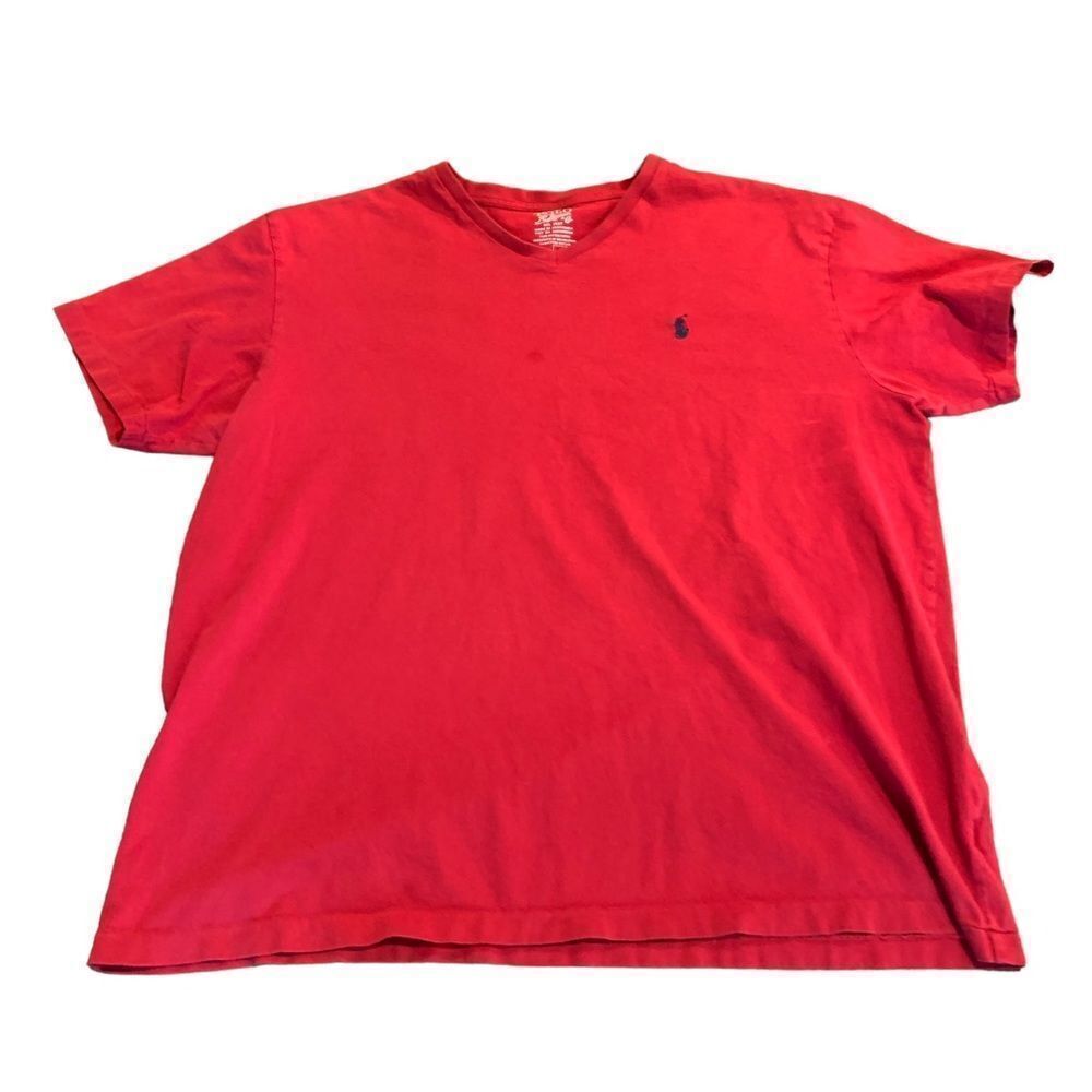 Polo R Lauren & Co Men’s Red V Neck T-shirt Large